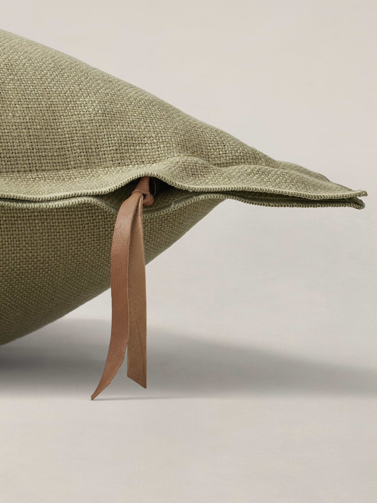 European Linen Pillow - Light Olive Green