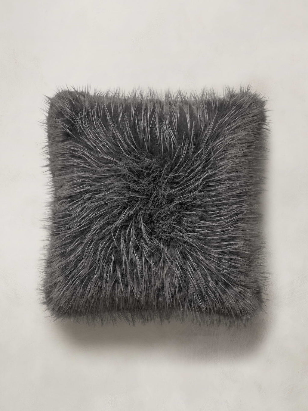 Tipped Faux Fur Pillow - Thunder