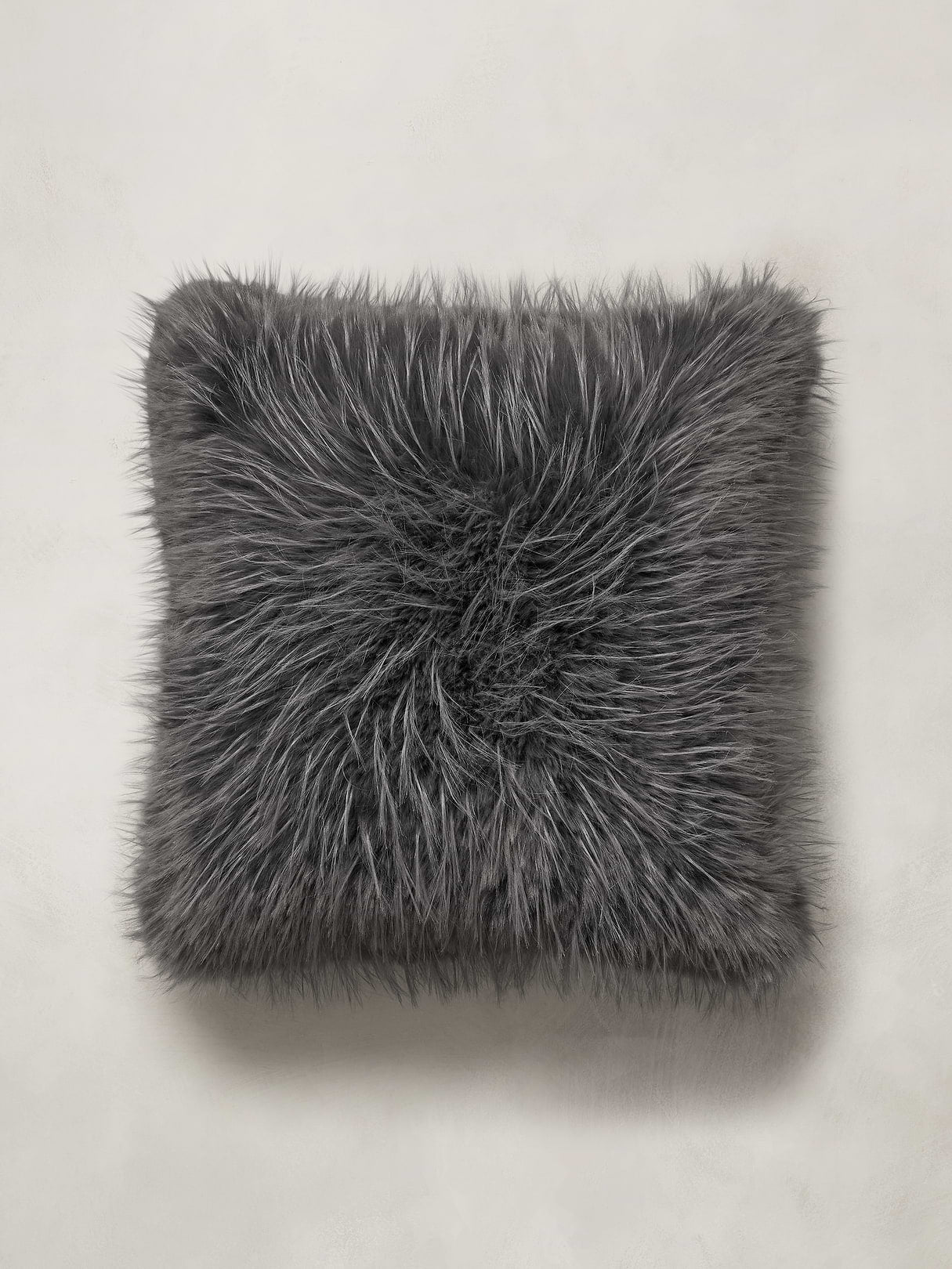 Tipped Faux Fur Pillow - Thunder