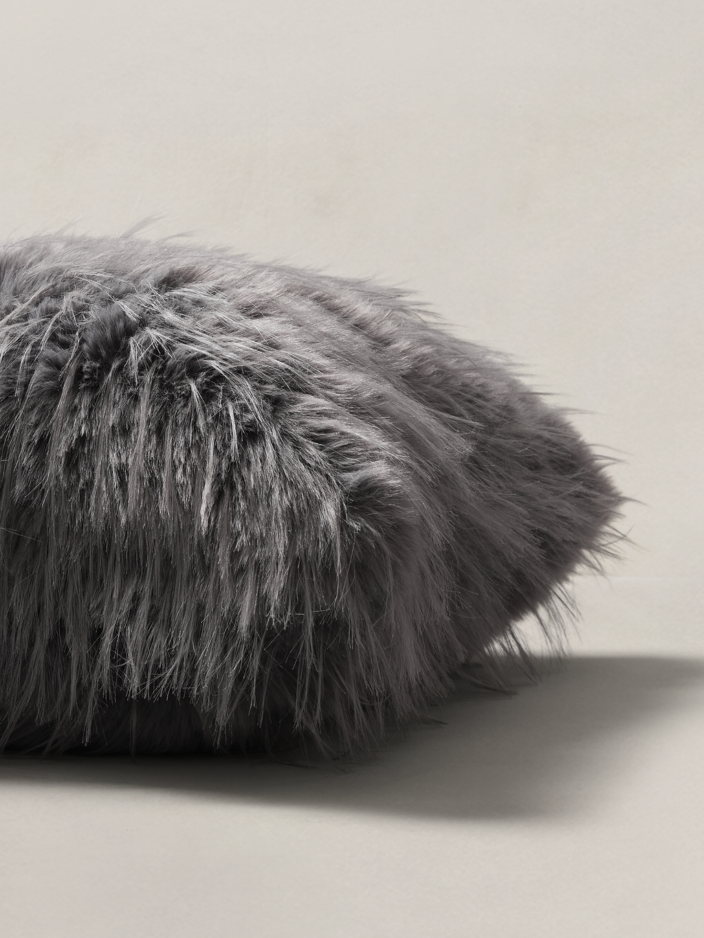 Tipped Faux Fur Pillow - Thunder