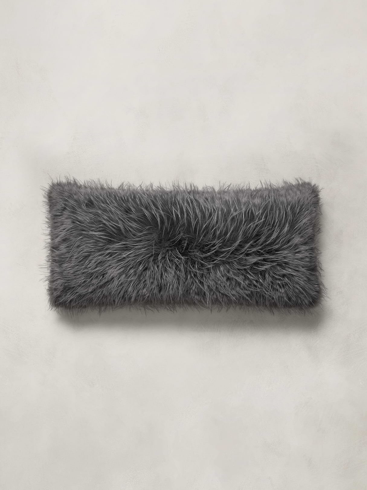 Tipped Faux Fur Pillow - Thunder