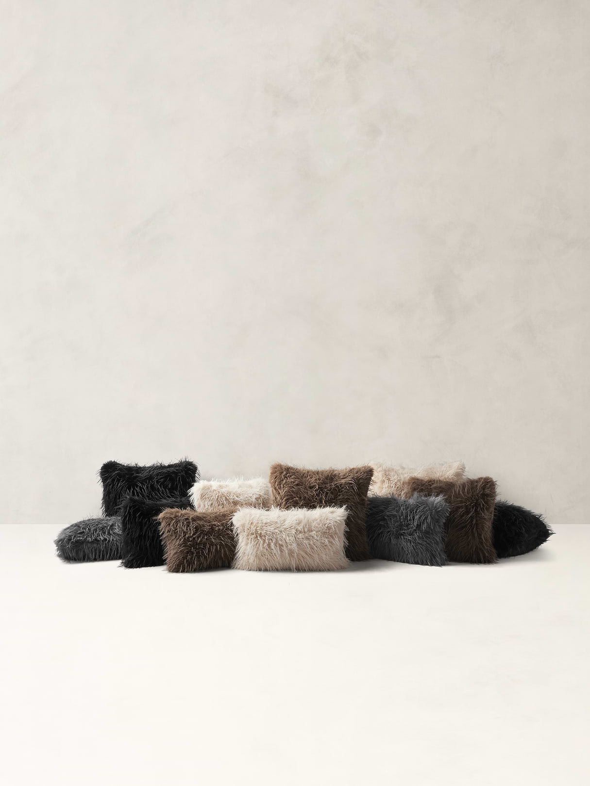 Tipped Faux Fur Pillow - Sable