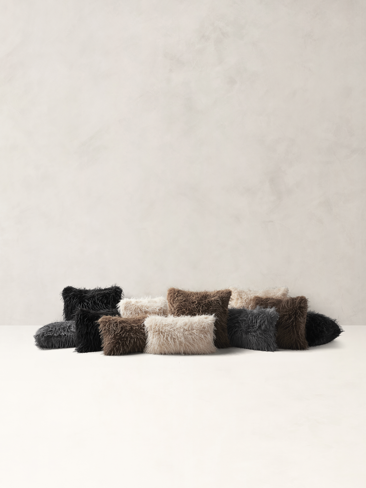 Tipped Faux Fur Pillow - Sable