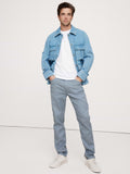 Slim Linen-Cotton Traveler Pant - Blue Gray