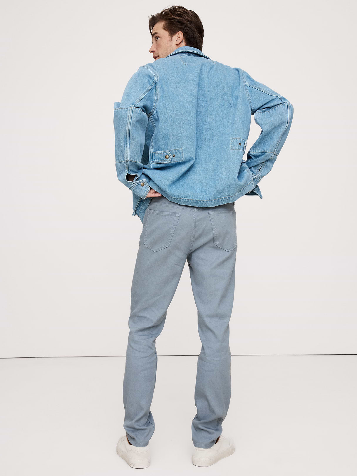 Slim Linen-Cotton Traveler Pant - Blue Gray