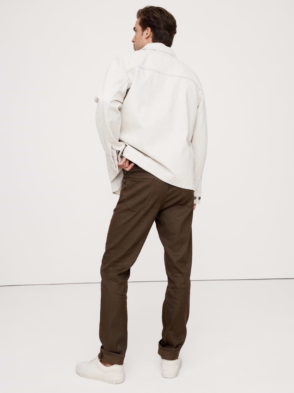Slim Linen-Cotton Traveler Pant - Brown