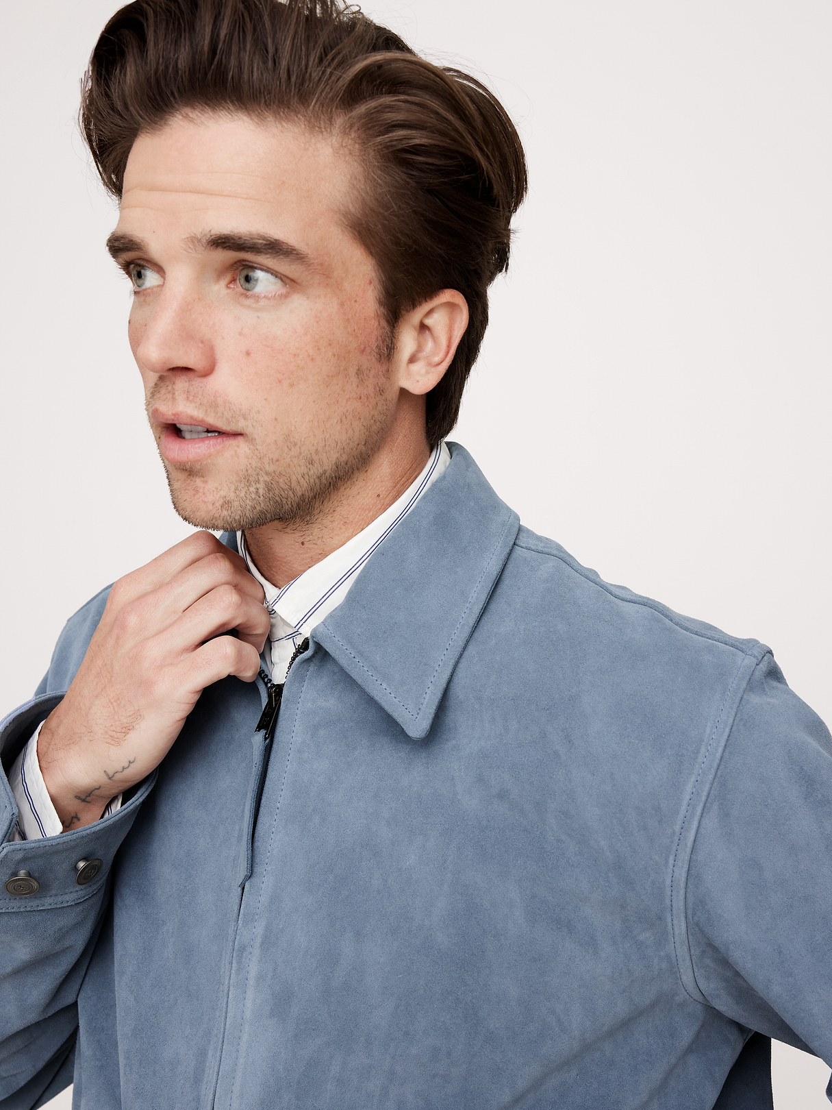 Suede Garage Jacket - Cerulean Blue
