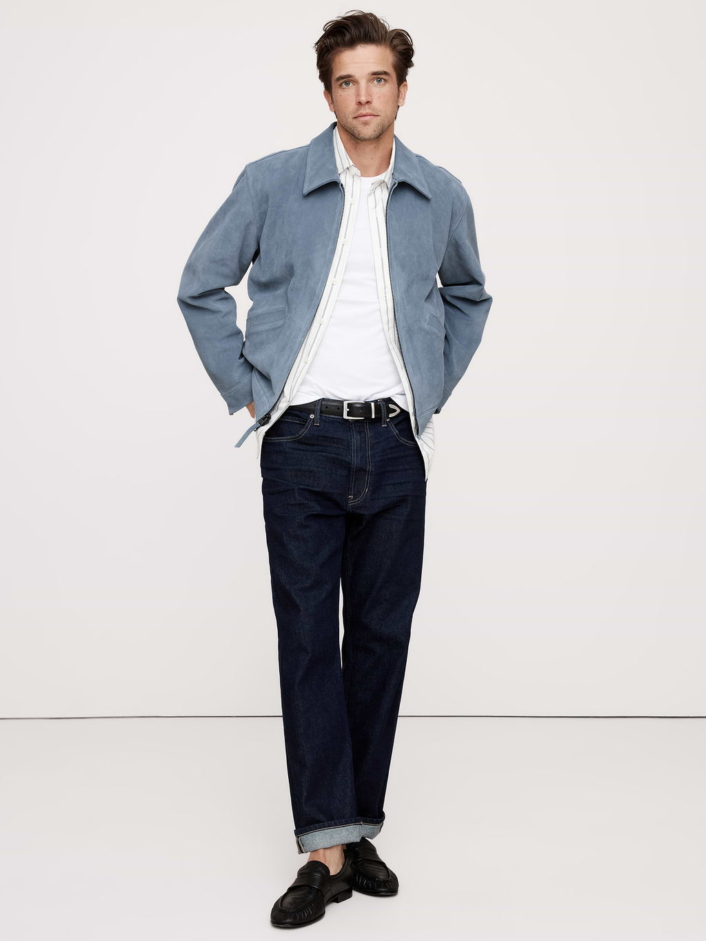Suede Garage Jacket - Cerulean Blue