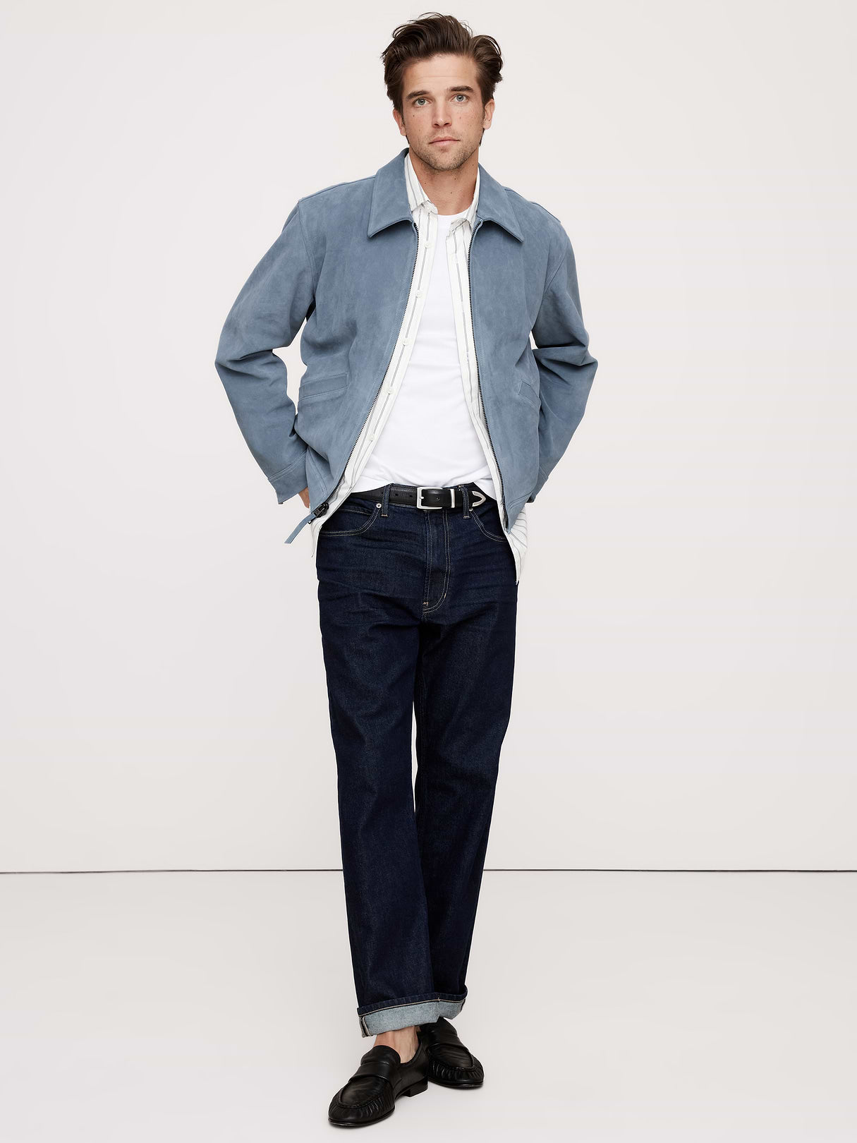 Suede Garage Jacket - Cerulean Blue
