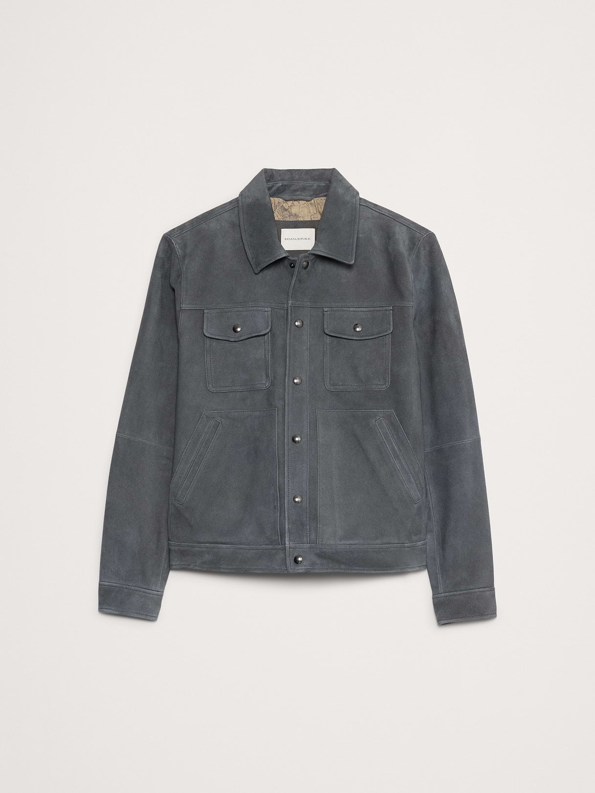 Suede Trucker Jacket - Cinders Gray