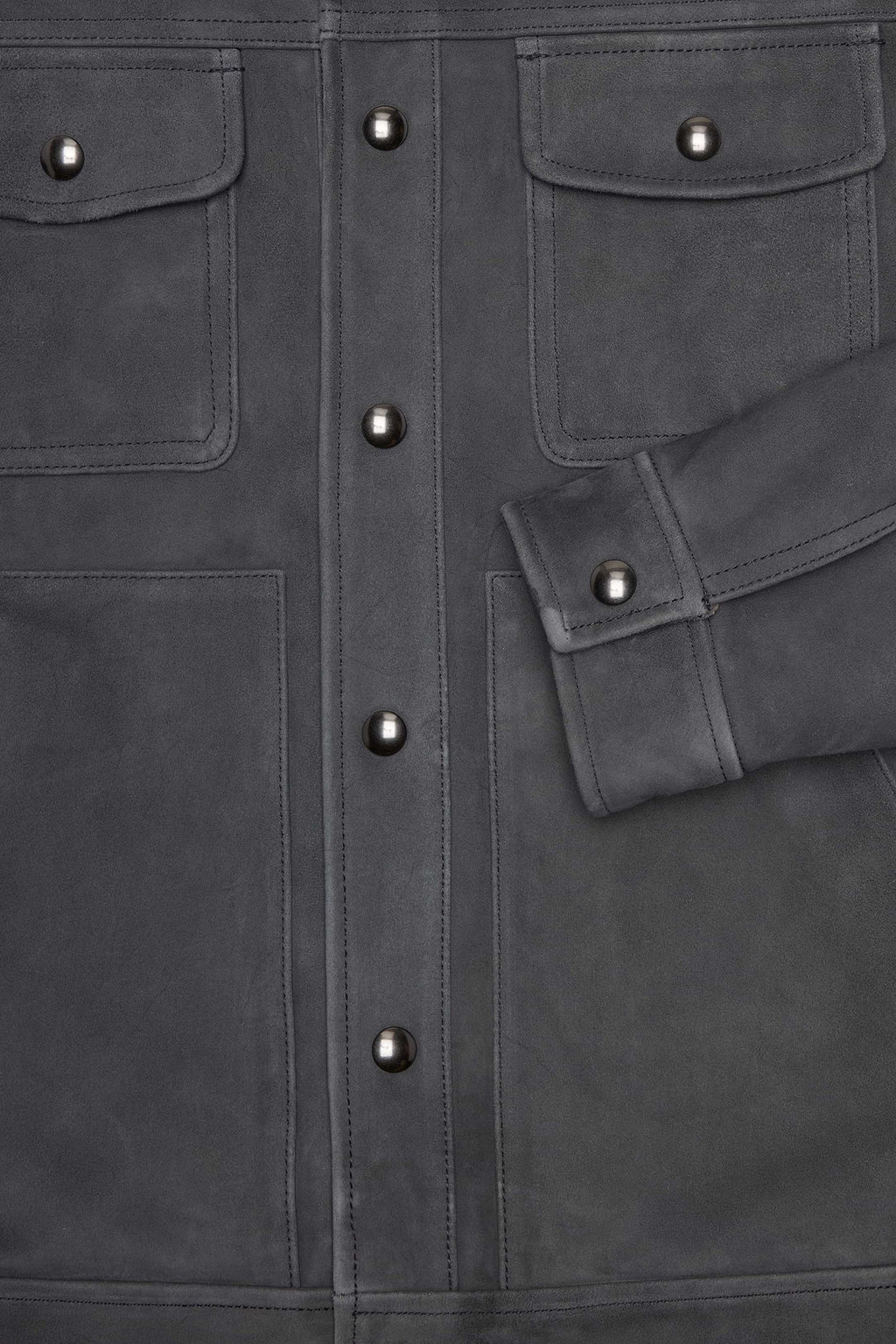 Suede Trucker Jacket - Cinders Gray