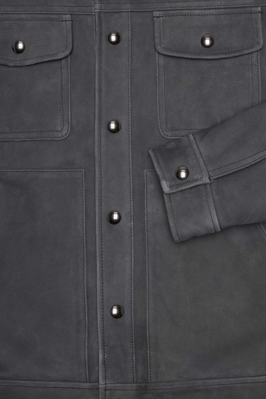 Suede Trucker Jacket - Cinders Gray