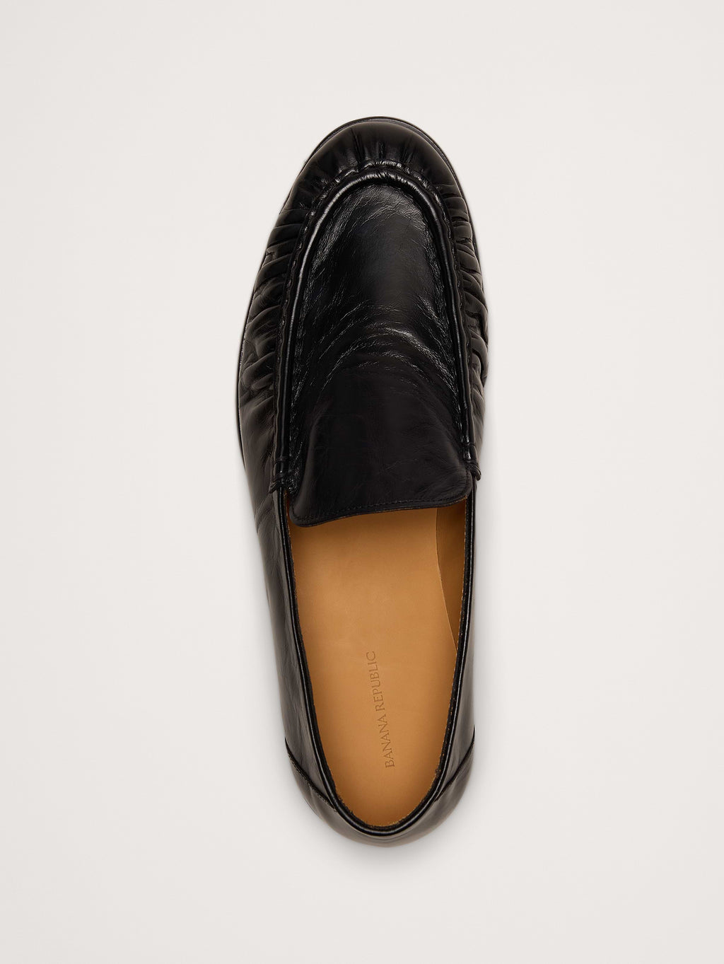 Leather Moc-Toe Loafer - Black