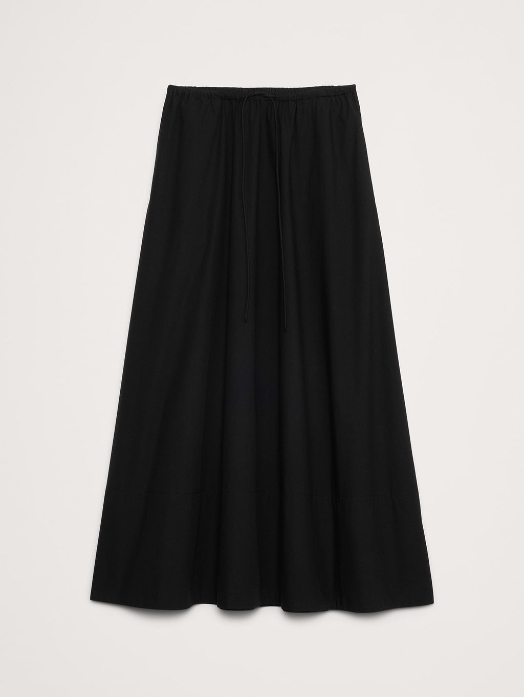 Cotton Poplin Maxi Skirt - Black