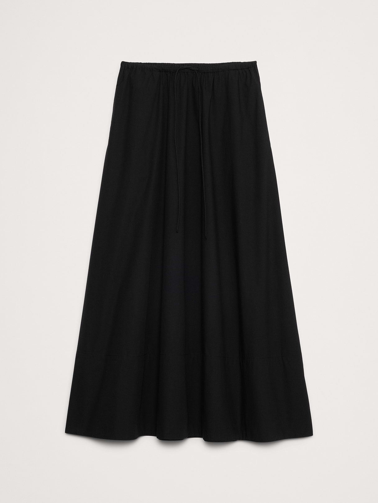 Cotton Poplin Maxi Skirt - Black