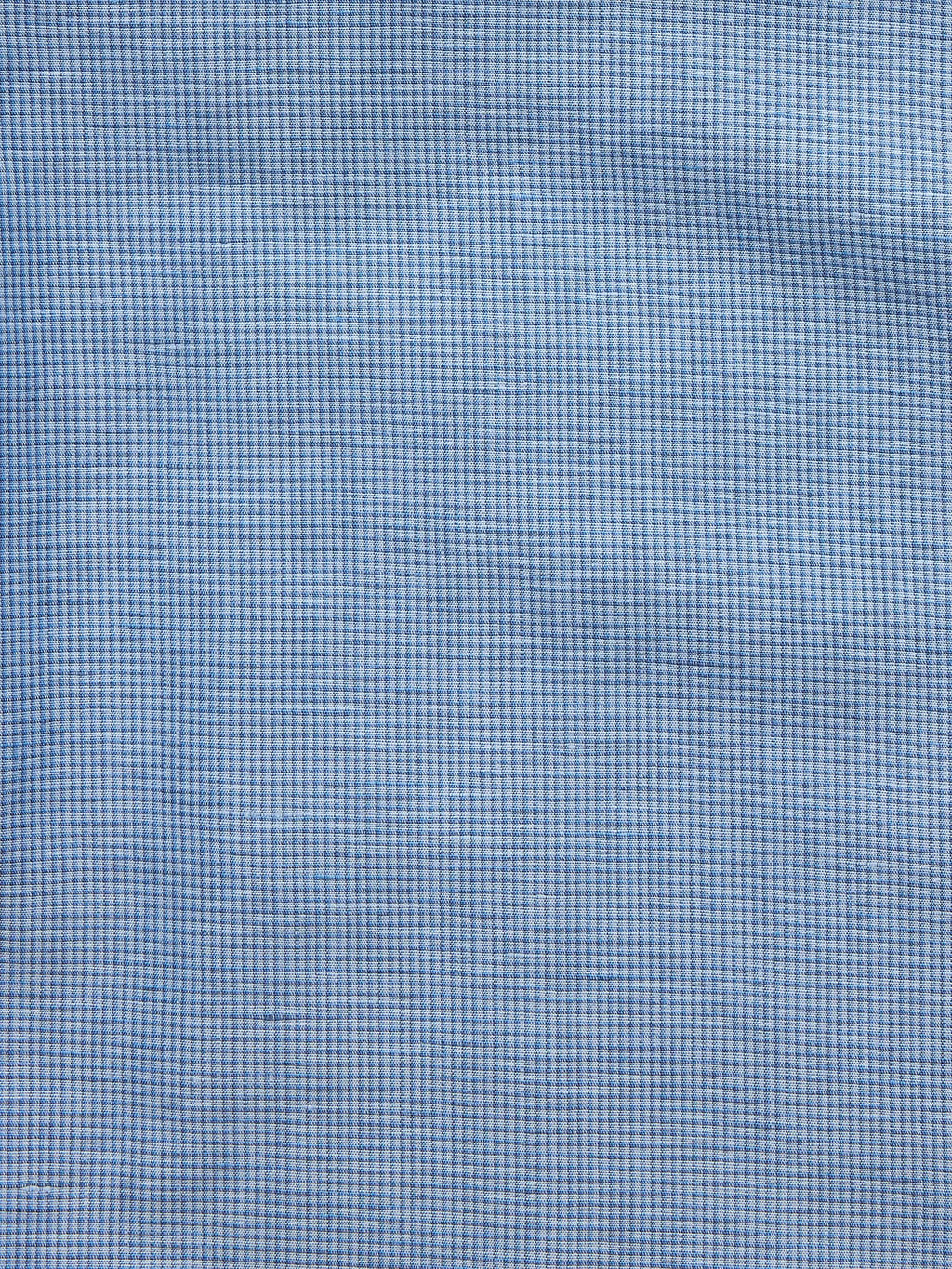 Slim-Fit Linen-Cotton Dress Shirt - Navy Blue Plaid