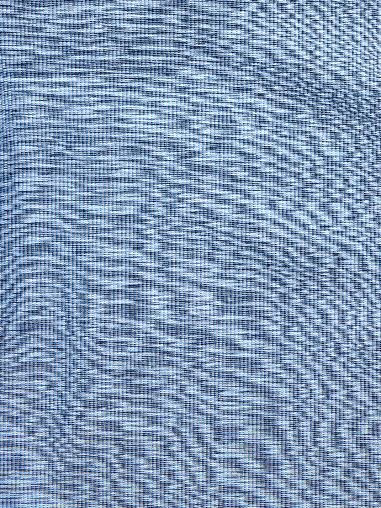 Slim-Fit Linen-Cotton Dress Shirt - Navy Blue Plaid