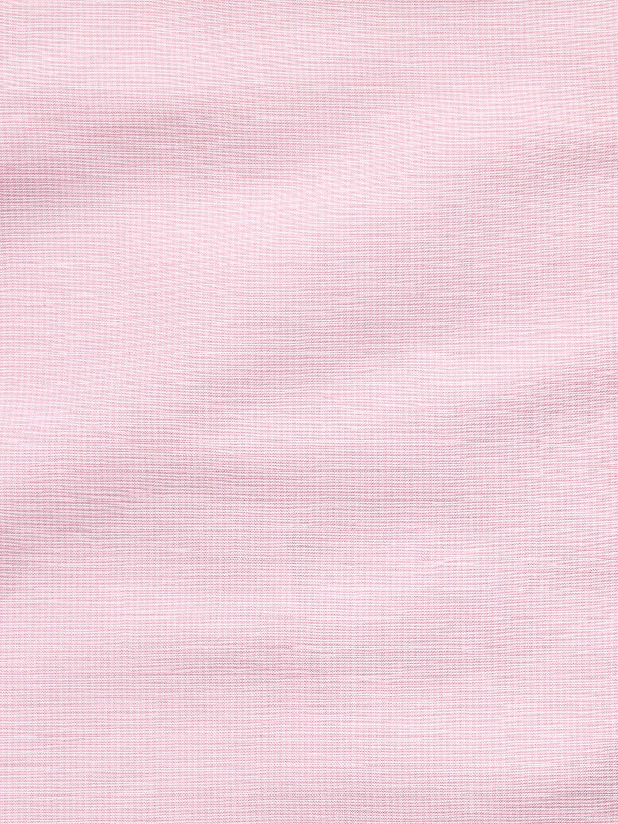 Slim-Fit Linen-Cotton Dress Shirt - Pink Plaid