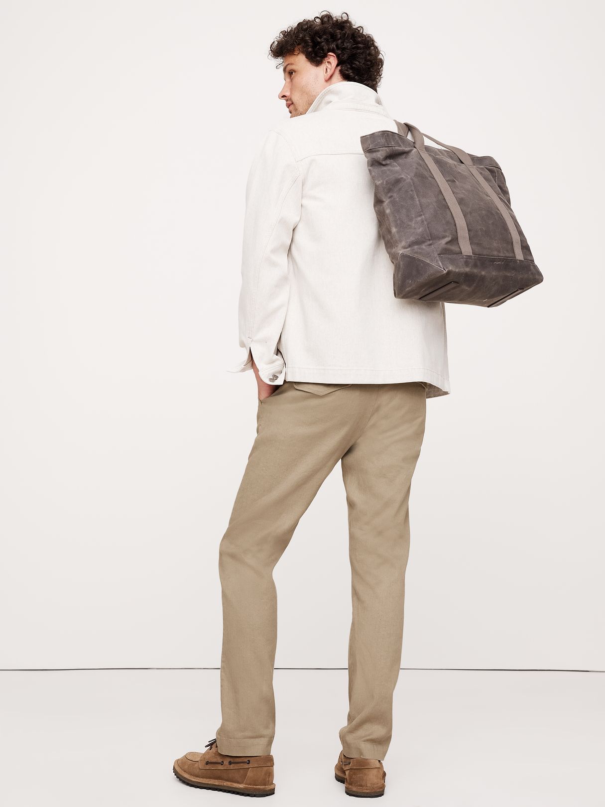 Athletic Slim Linen-Cotton Chino - Khaki Beige
