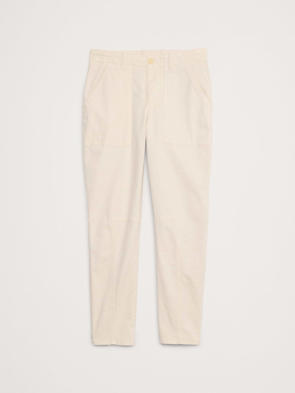 Mid-Rise Slim Cargo Pant - Cream White