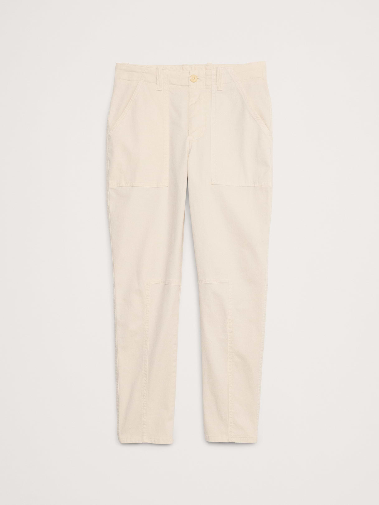 Mid-Rise Slim Cargo Pant - Cream White