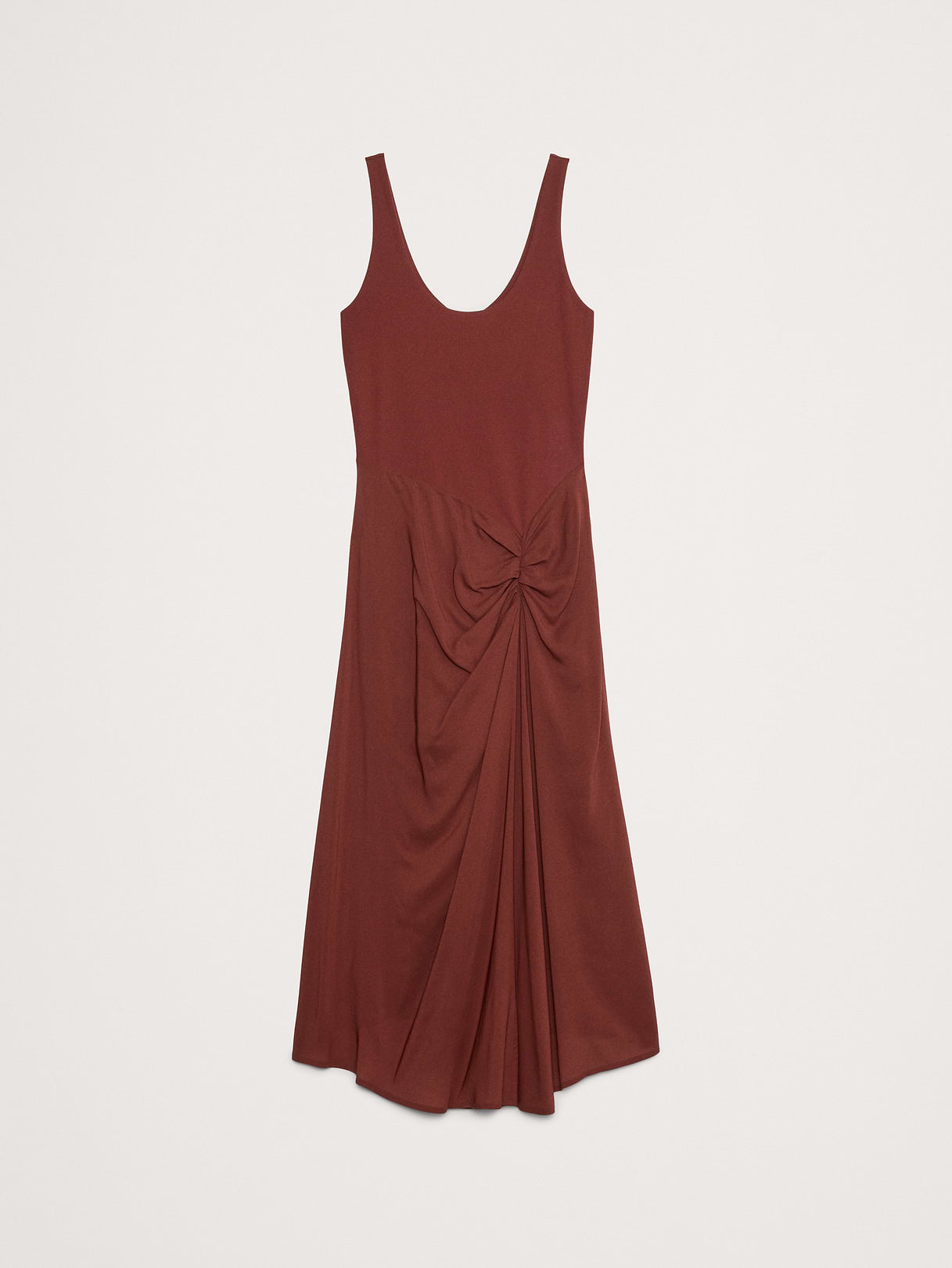 Knit Midi Dress - Deep Brick Red