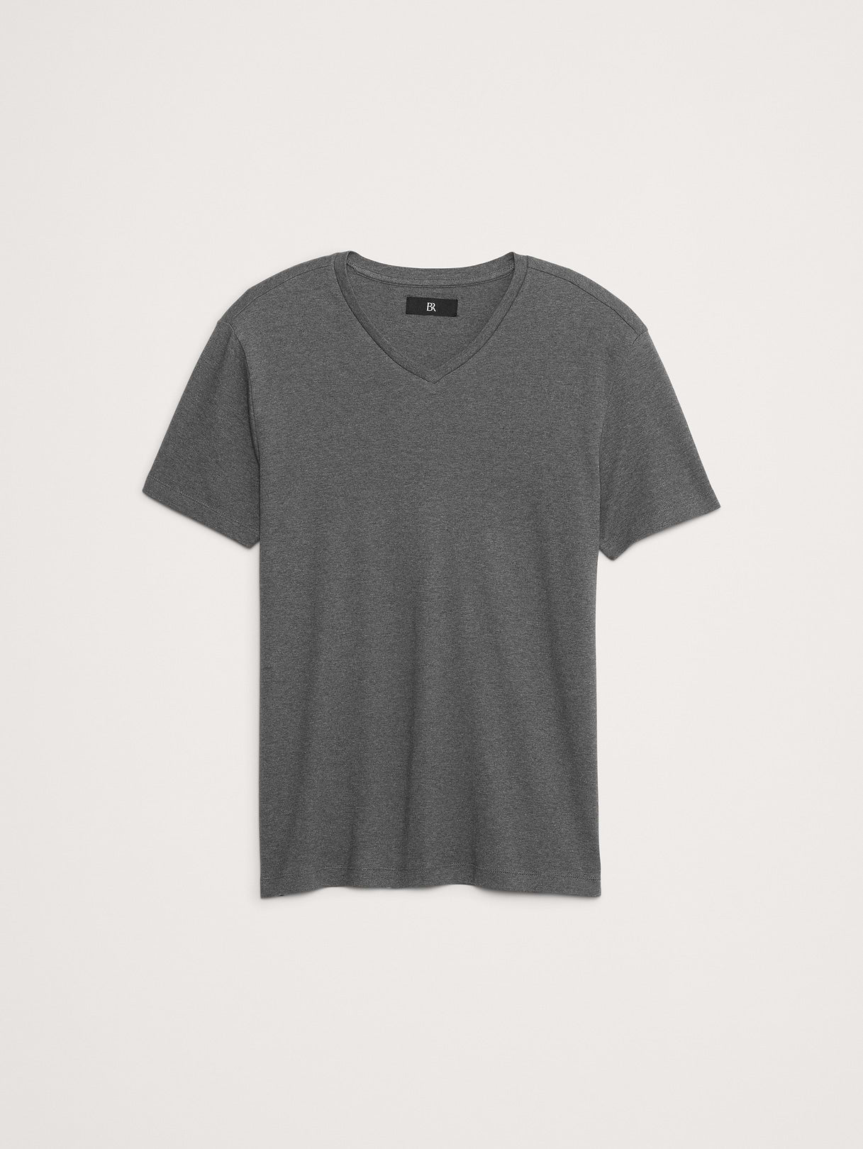 Luxury-Touch V-Neck T-Shirt - Dark Charcoal Gray