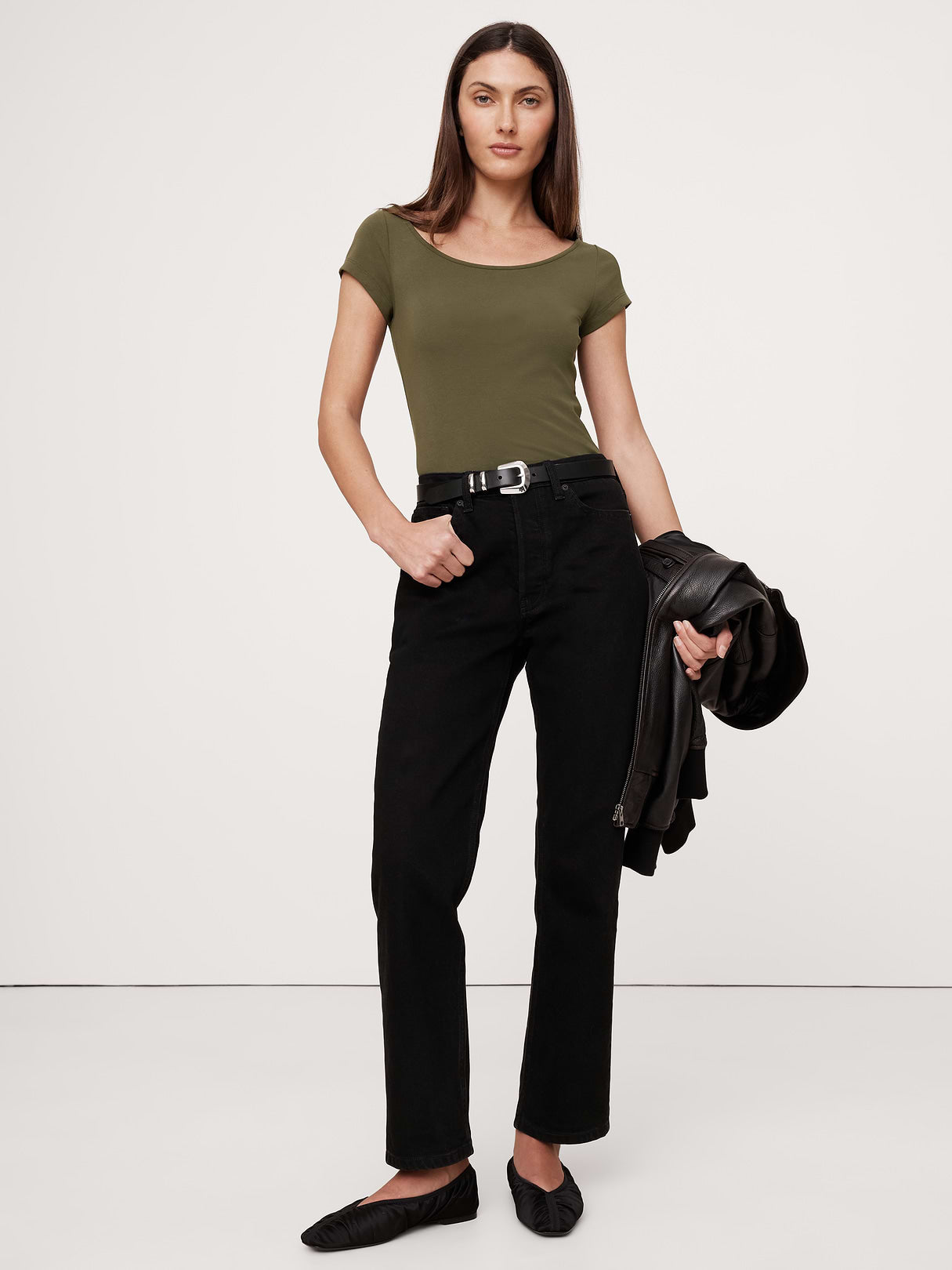 Refined Scoop-Neck T-Shirt - Spiced Olive Green