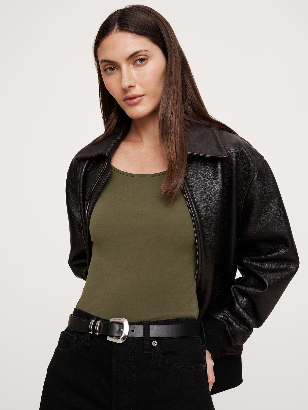 Refined Scoop-Neck T-Shirt - Spiced Olive Green
