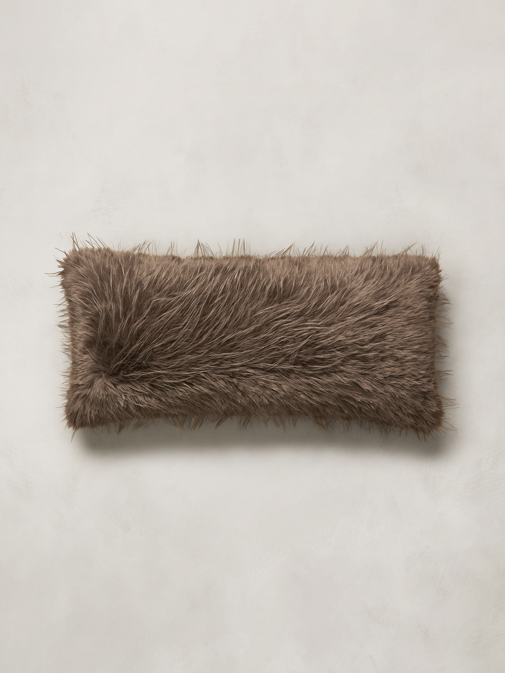 Tipped Faux Fur Pillow - Truffle