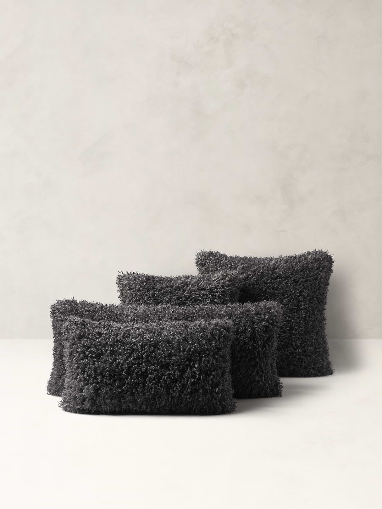 Shag Faux Fur Pillow - Thunder