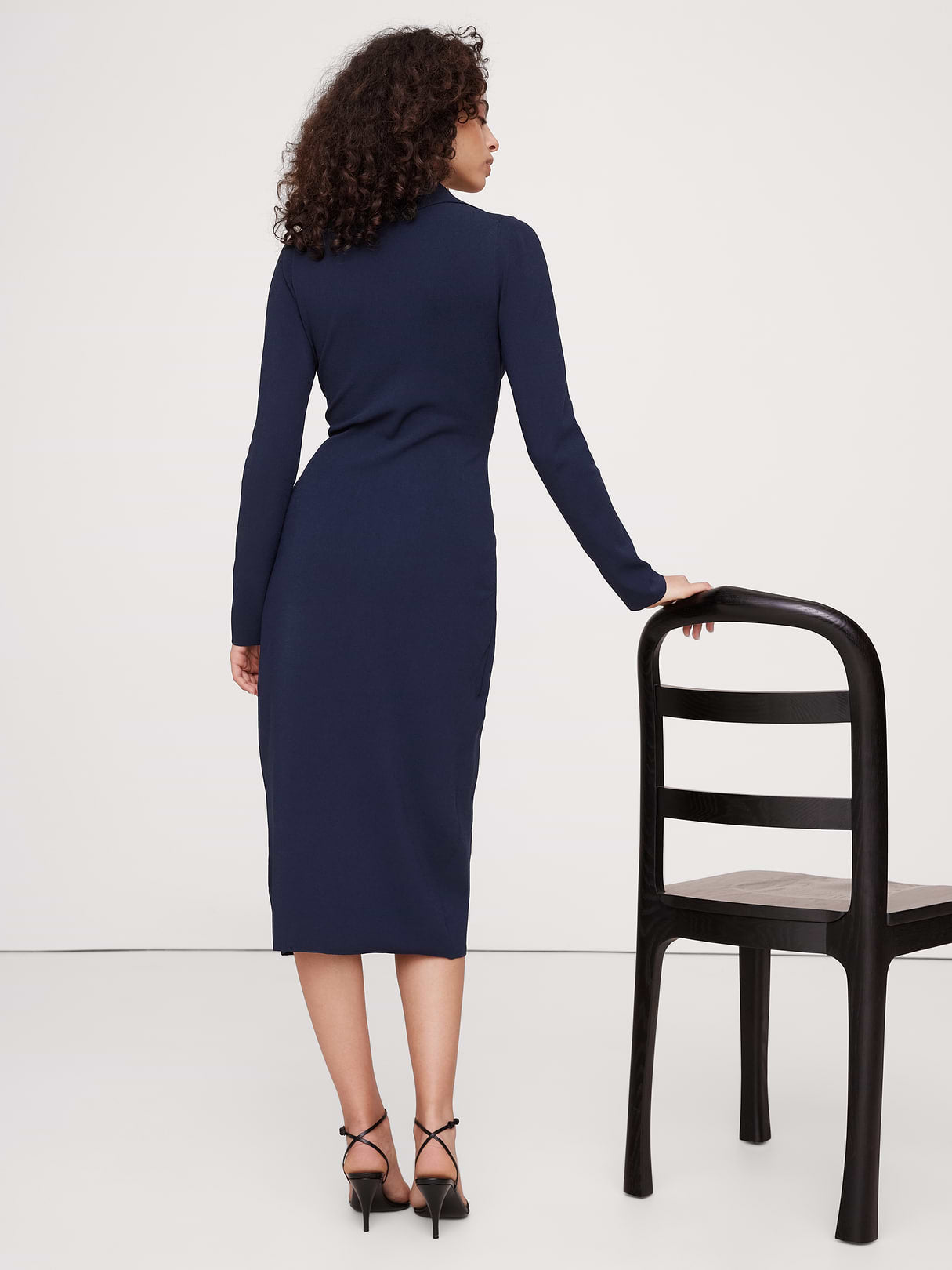 Polo Wrap Sweater Dress - Hyper Navy Blue