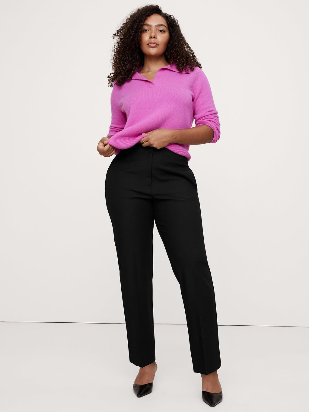 Ultra High-Rise Modern Slim City Stretch Ankle Pant - Black