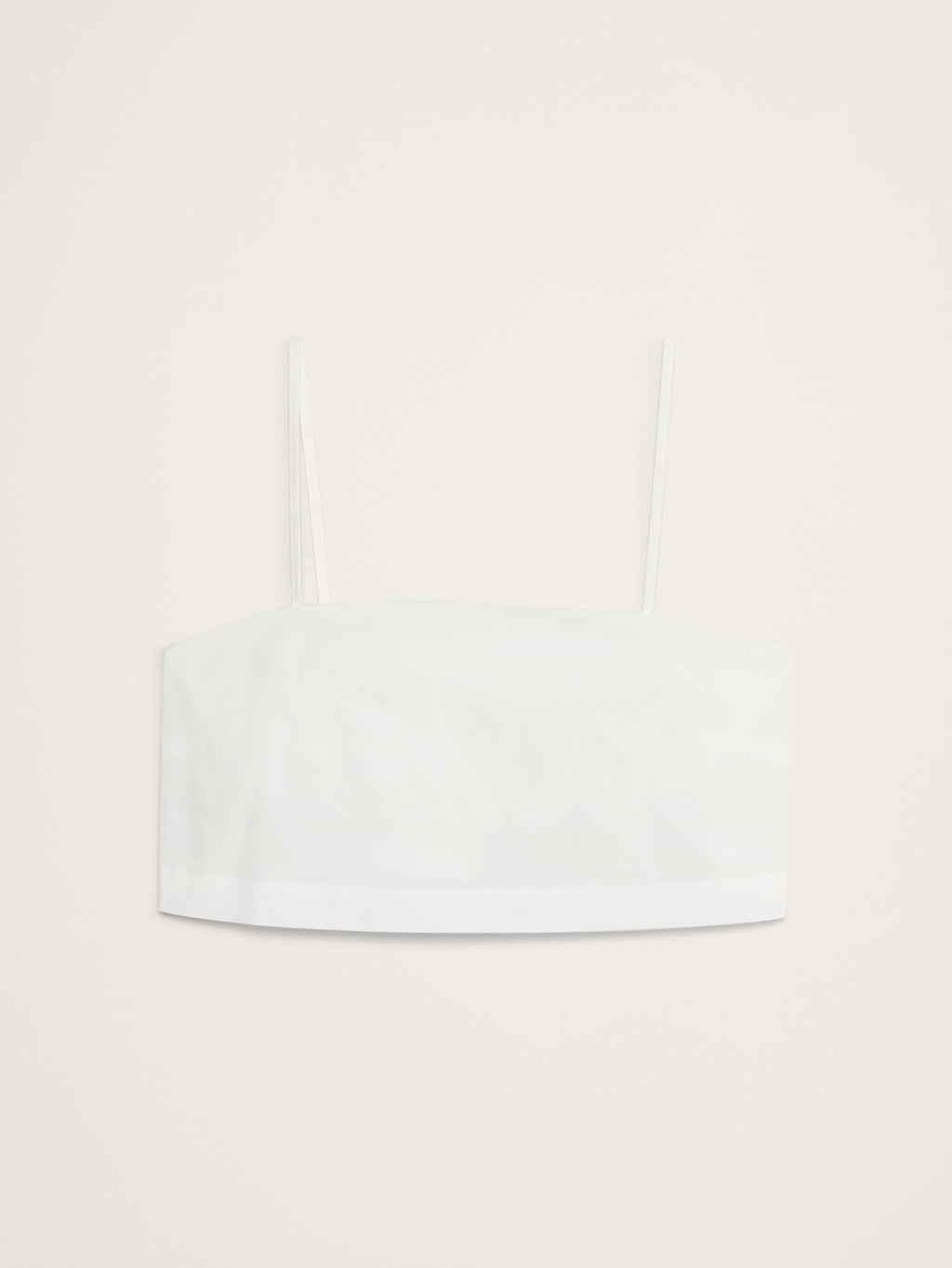 Cotton Poplin Cropped Cami - White