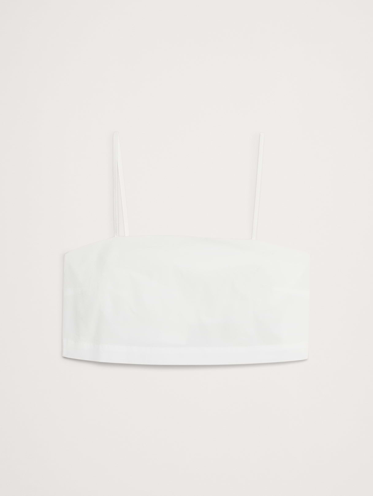 Cotton Poplin Cropped Cami - White
