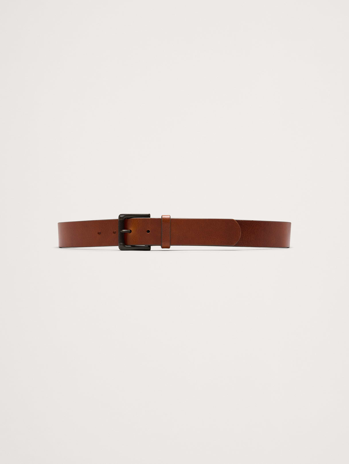 Tumbled Leather Belt - Cognac Brown