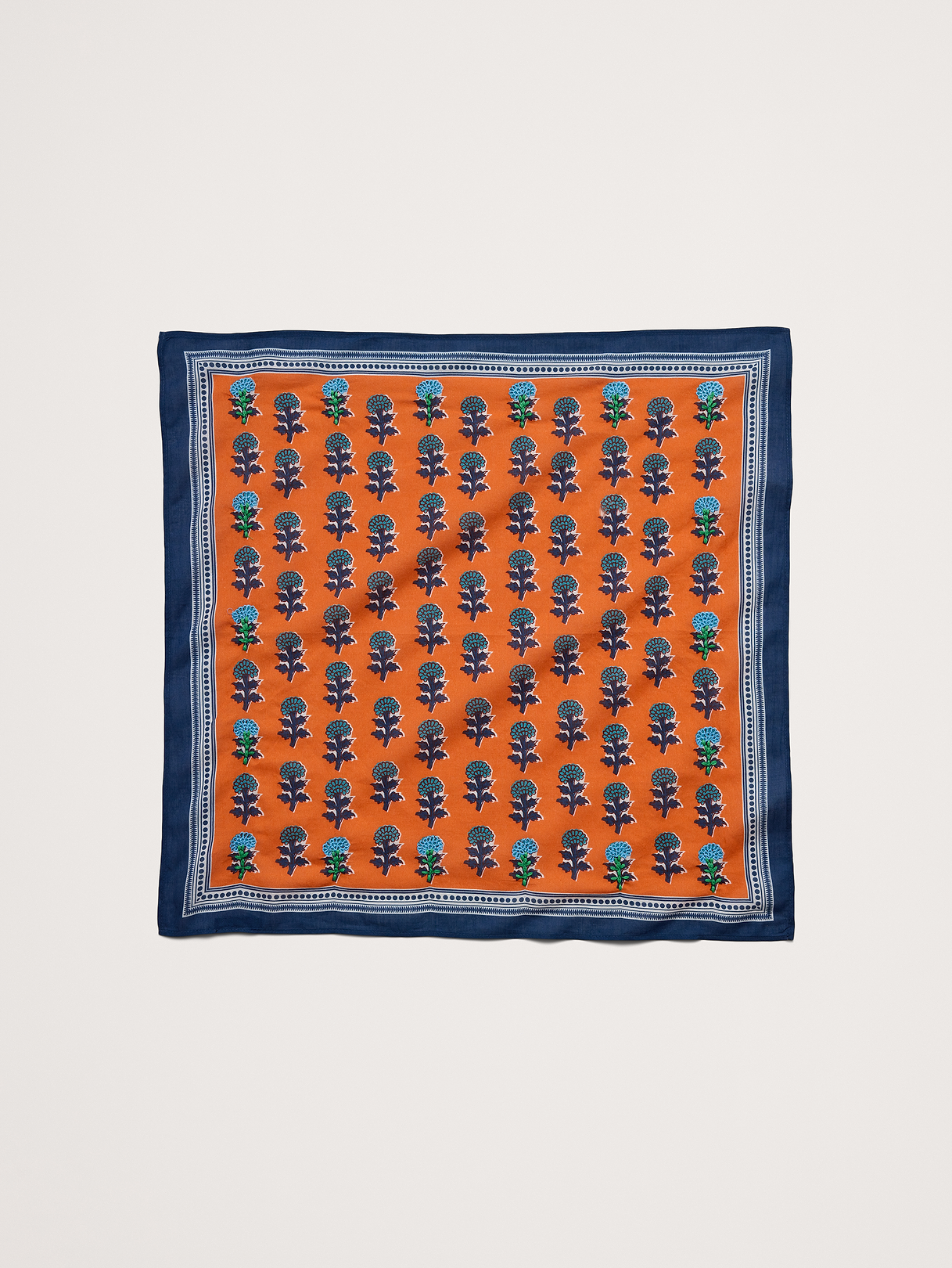 Embroidered Cotton Scarf by Vismaya - Tangerine