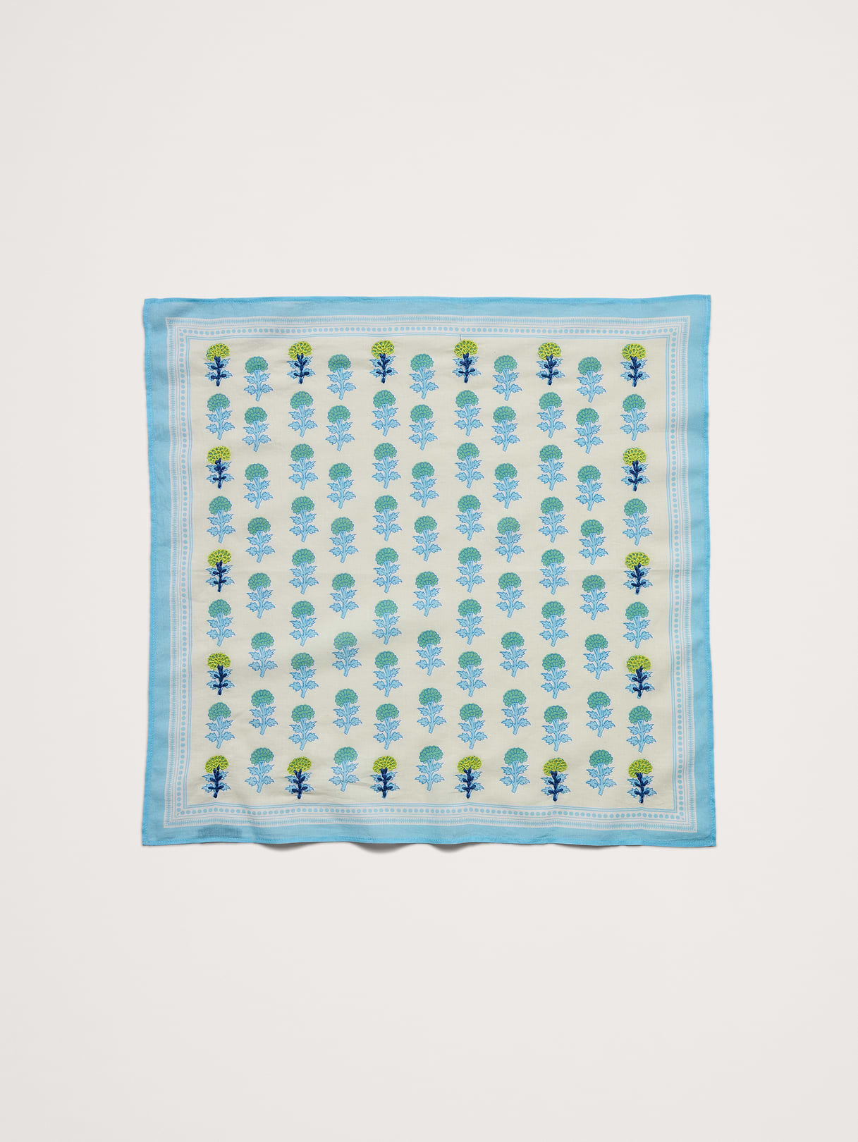 Embroidered Cotton Scarf by Vismaya - Ice Blue