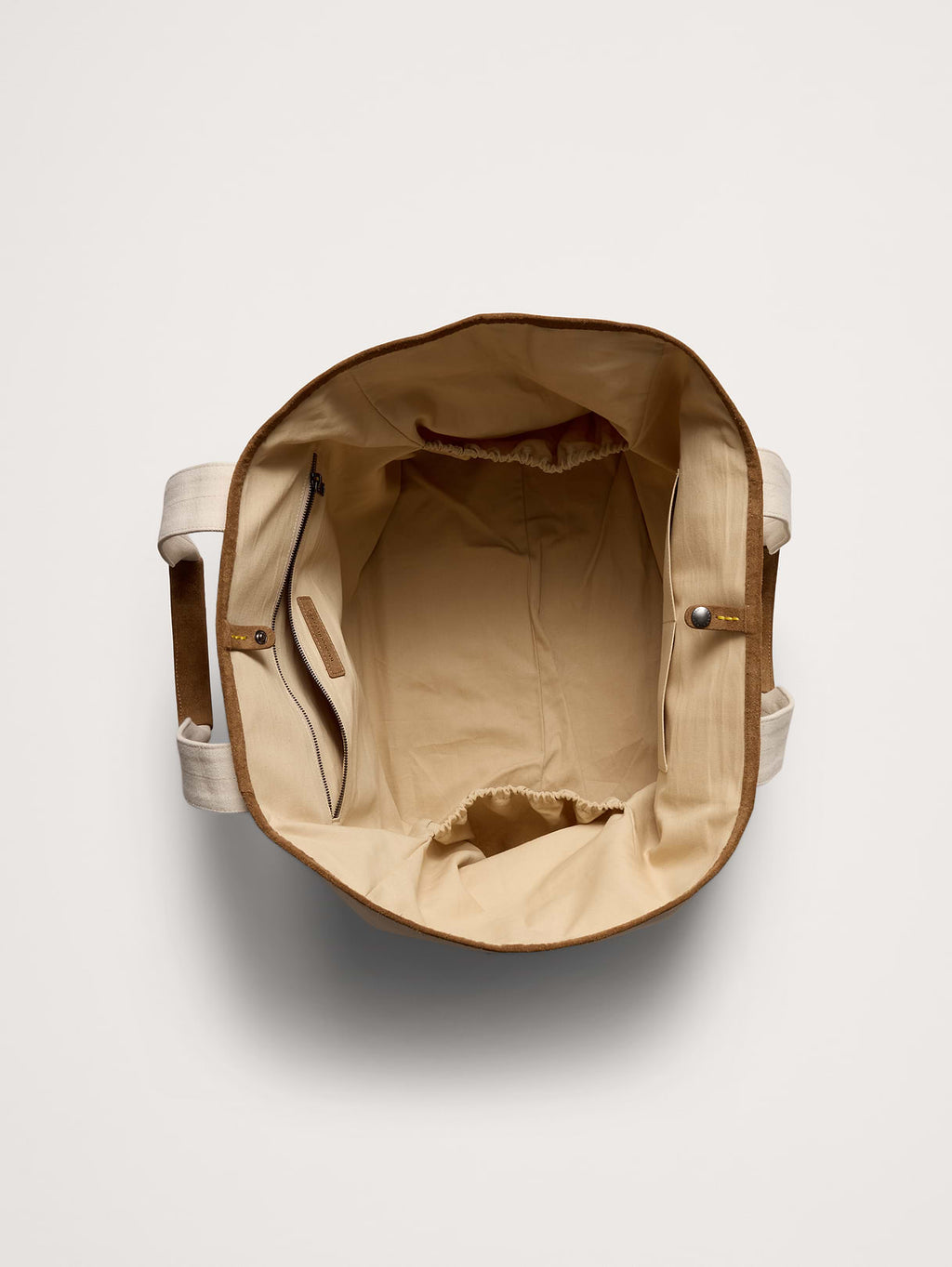 Canvas & Suede Weekend Tote - Natural Beige