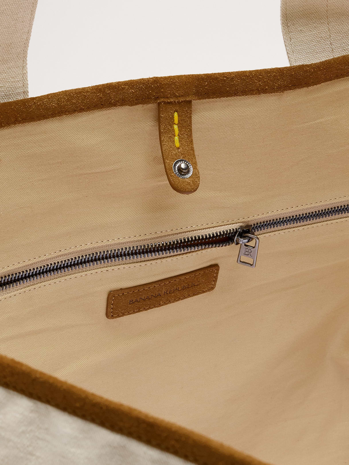 Canvas & Suede Weekend Tote - Natural Beige