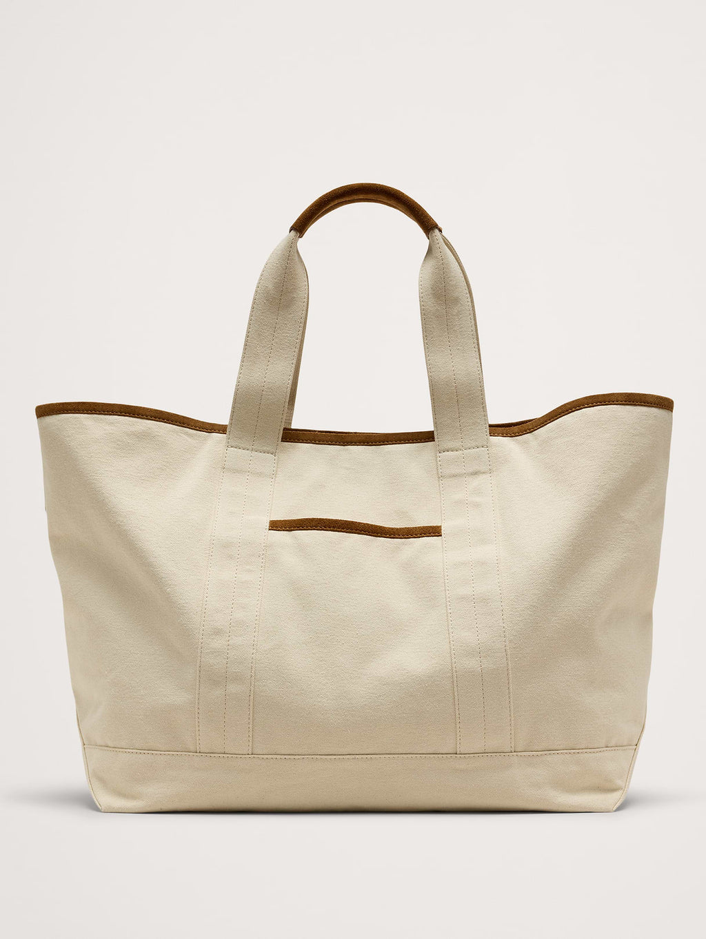 Canvas & Suede Weekend Tote - Natural Beige
