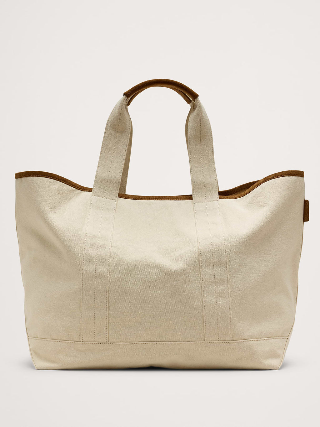 Canvas & Suede Weekend Tote - Natural Beige