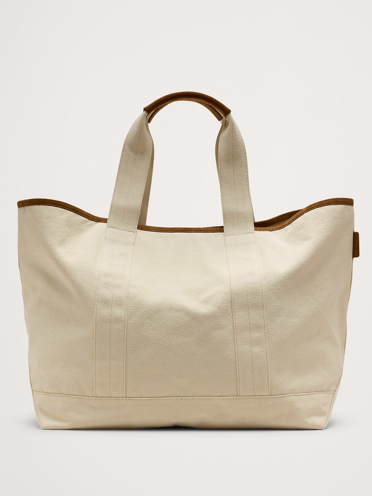Canvas & Suede Weekend Tote - Natural Beige