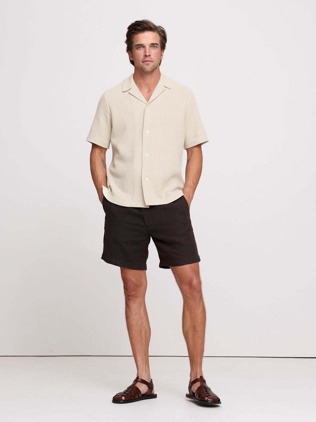Mesh Resort Shirt - Tan