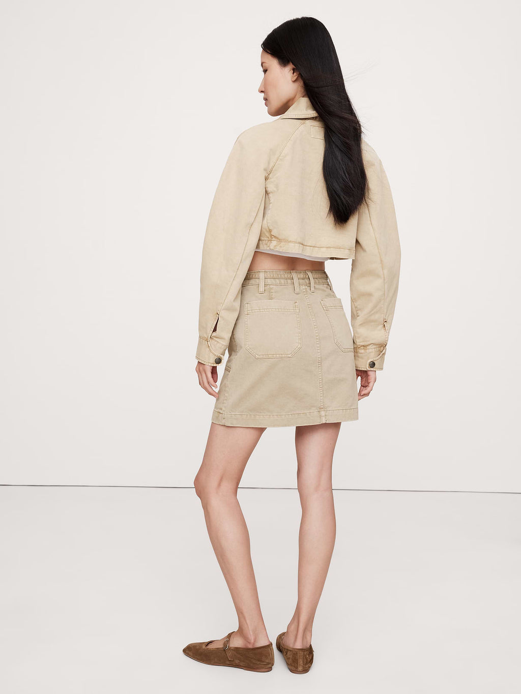 Canvas Mini Skirt - Sandstone Beige