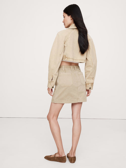 Canvas Mini Skirt - Sandstone Beige