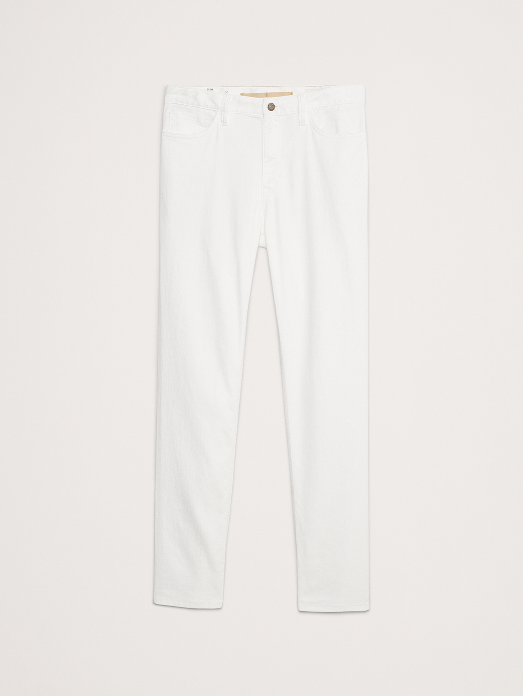 Slim Linen-Cotton Traveler Pant - White