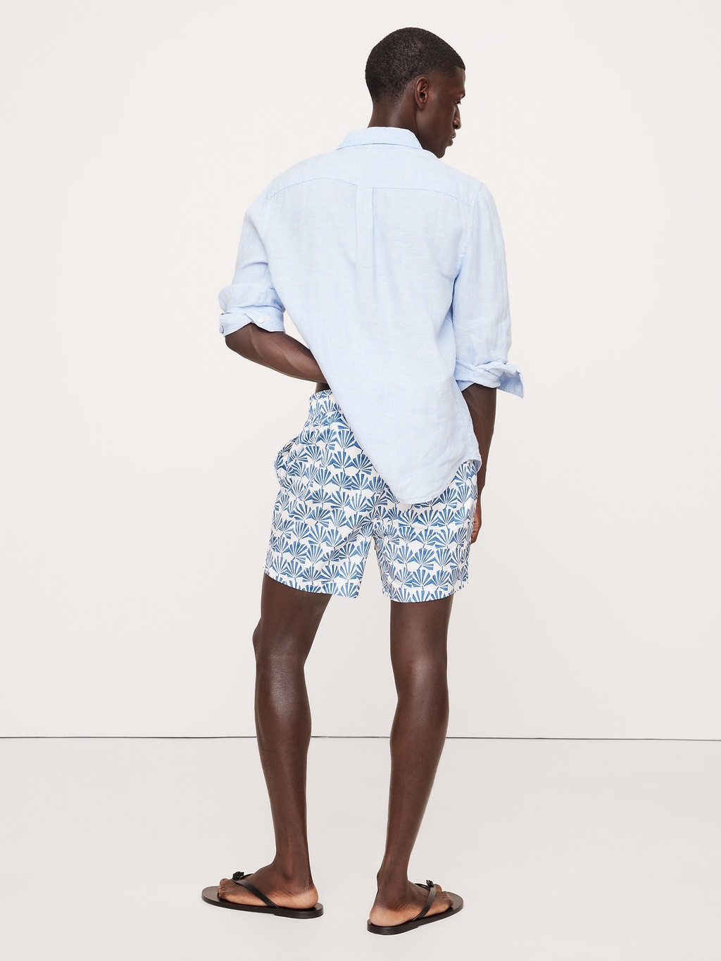 Charles 5" Swim Trunk by Onia - Geo Palms Blue