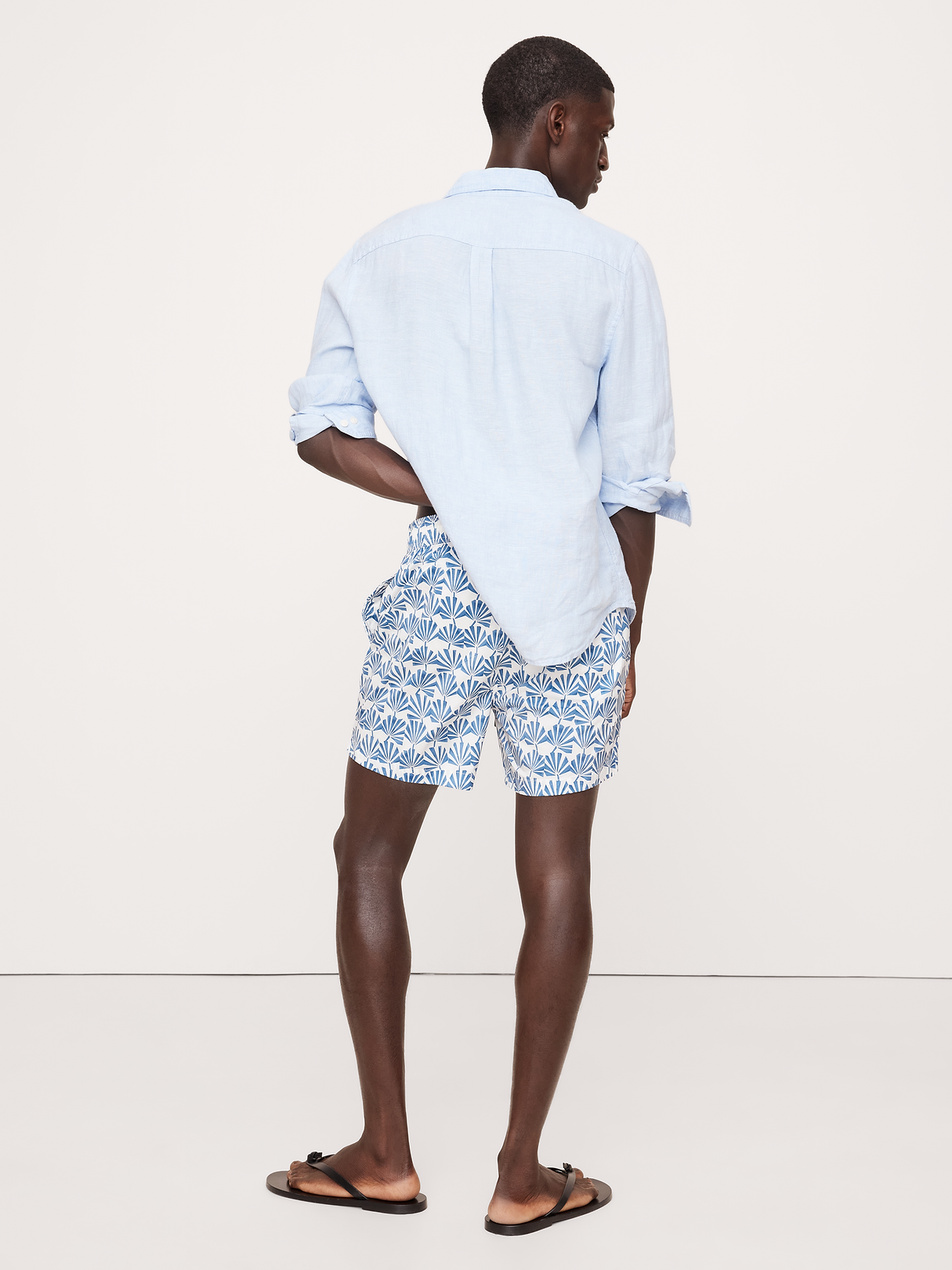 Charles 5" Swim Trunk by Onia - Geo Palms Blue