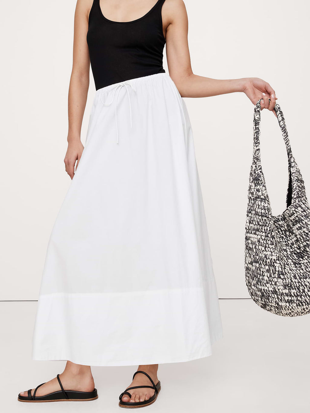 Cotton Poplin Maxi Skirt - White